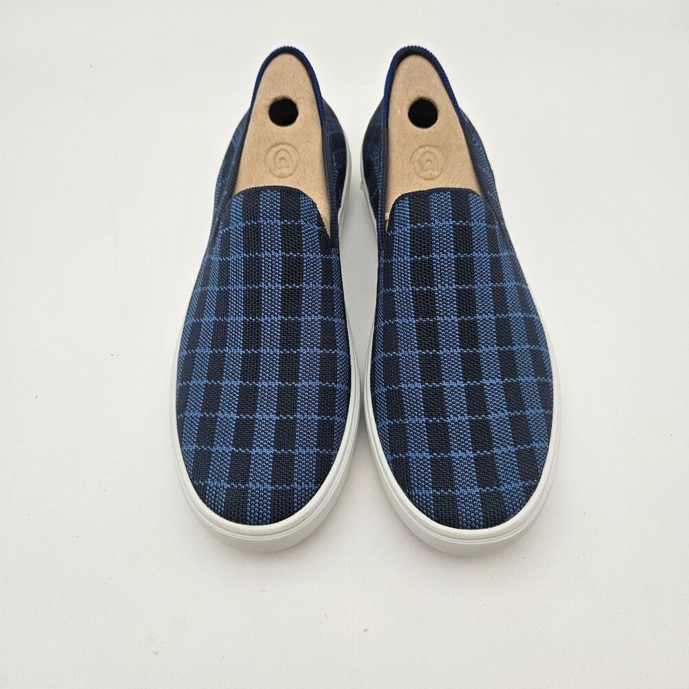 Rothys The Original Slip On Indigo Gingham Womens Sz 8.5 NEW
